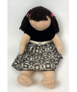 Plush Doll Pottery Barn Kids Soft Chloe 2008 Brown Hair Black White Dres... - €14,59 EUR