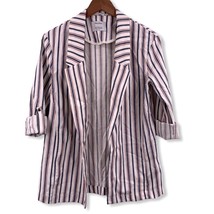 Bershka Striped Open Front Roll Tab Unstructured Jacket XS - £14.55 GBP