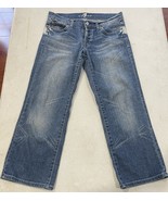 7 for All Mankind Jeans Crop Boy Cut Womens 28 Stretch Distressed Medium... - $282.07 MXN