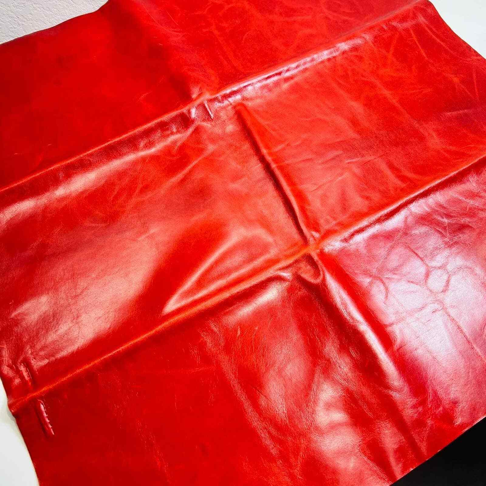 Cambridge Leather Collection Sample 23" x 24" Fabric Red Clothing Fashion Design Item image 5