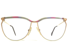 Vintage AVOS Eyeglasses Frames Gold Pink Blue Green Round Full Rim 56-17-130 - £36.51 GBP
