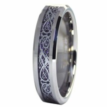 Celtic Dragon Royal Purple 6mm Tungsten Ring Womens Mens Wedding Band Size 6-9.5 - £27.96 GBP