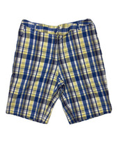 Hannah Women Size 10p (Measure 31x10) Blue/Yellow Plaid Stretch Bermuda Shorts - £6.17 GBP