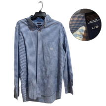 Chaps Men’s Large Blue Gingham Button-Down Shirt Long Sleeve - $13.86