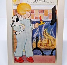 Christmas Postcard Whitney Blonde Haired Child With Puppy Dog Candle Fir... - $19.00