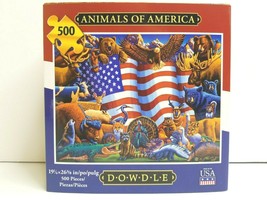 Animals Of America 500 Pc Puzzle Dowdle Folk Art Eagle Buffalo Turkey De... - $27.71