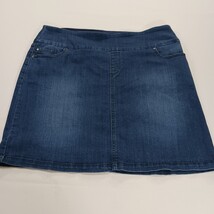 S.C. & Co. Denim Skort Women’s Blue Pull-On Stretch Mini Skirt Size Large image 12