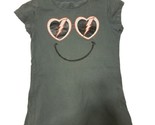 Girls Size XL T shirt Gray Smile  Face Cap Sleve Round Neck - $8.45