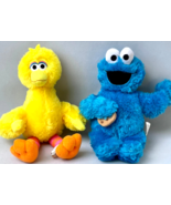Large Set Of 2 Sesame Street Plush Toys Big Bird &amp; Cookie Monster 14&quot; Ne... - €21,02 EUR
