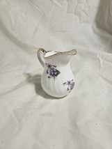 Vintage Elizabeth Fine Bone China Small Creamer Pitcher Purple Violets - $8.00