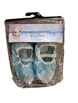 Disney Frozen Elsa Slipper Shoes Child Sizes 7-11 Grip Bottoms Blue - $12.46