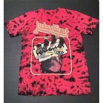 Affliction Shirt Mens Medium Red Black Tie Dye Judas Priest Heavy Metal ... - $15.14