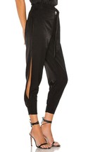 Lovers + Friends Macie Hi-Rise Belted Black Satin Joggers Size XL NWOT - £63.19 GBP