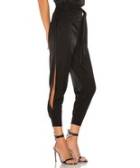 Lovers + Friends Macie Hi-Rise Belted Black Satin Joggers Size XL NWOT - £62.92 GBP
