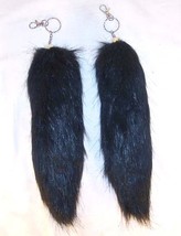 Jumbo Black Fox Tail Key Chain Foxes Wild Animals New Imatation Animal Fur New - £5.24 GBP