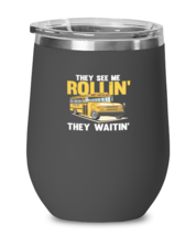 Wine Tumbler Stainless Steel Insulated Funny They See Me Rollin They Waitin  - £19.94 GBP