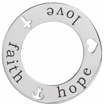 14k White Gold Faith, Hope and Love Pierced Disc Pendant - £250.27 GBP