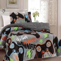 Videogame Teens Kids Boys Blanket With Sherpa 2 Pcs Softy And Warm Twin Size - £41.93 GBP