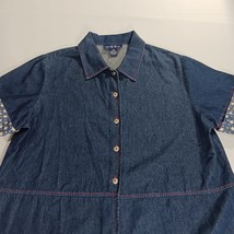 Original TY Wear RN#61804 Women’s Blue Cotton Denim Short Sleeve Shirt Size 16W image 9