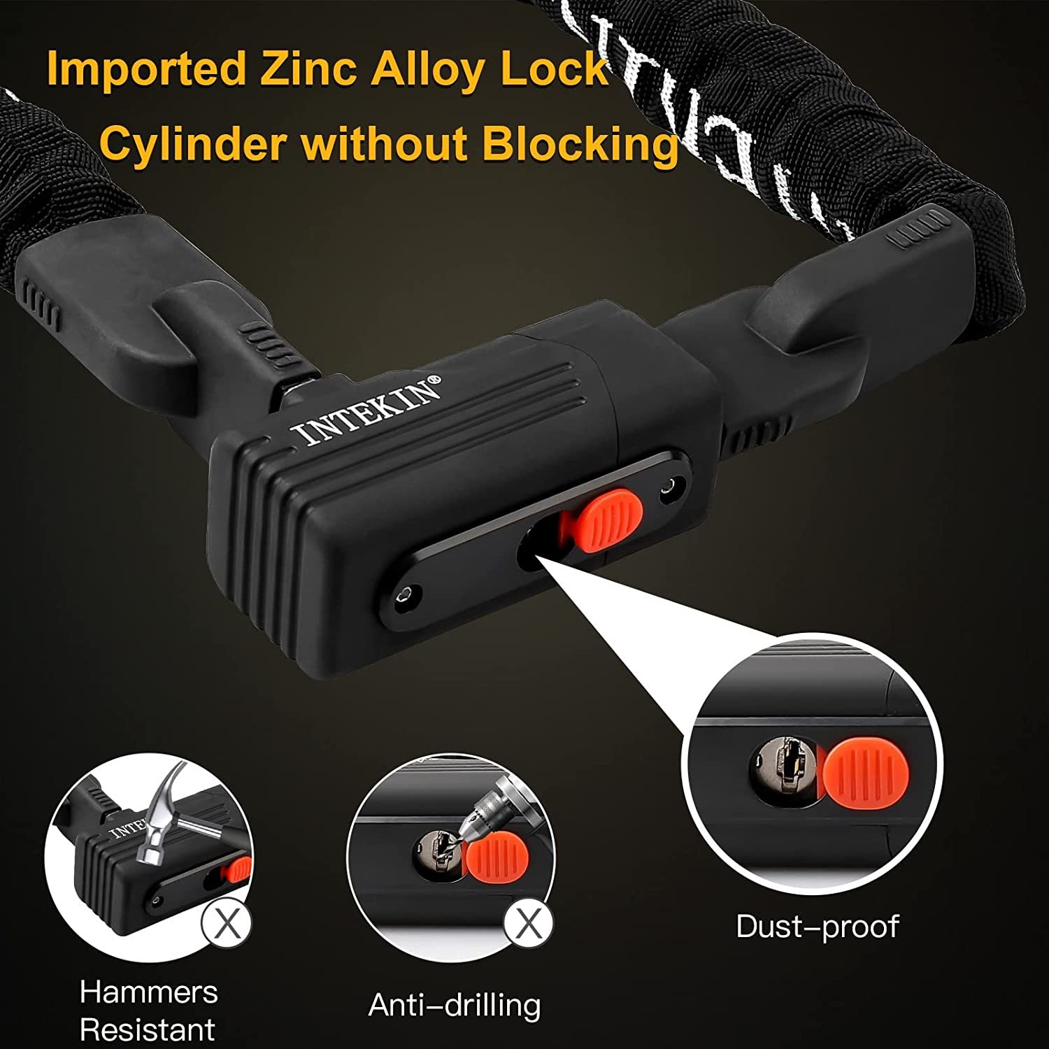 INTEKIN Bike Chain Lock 3FT/4FT Heavy Duty and 50 similar items