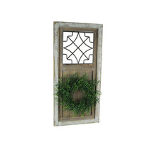 Decorative Wooden Door Wall Art Metal Accent Window Rustic Home Decor Sculpture - £63.50 GBP