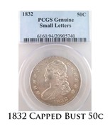 1832 50C Mancheron Buste Demi Dollar Classé Par PCGS Comme Véritable Pet... - $2,577.49 CAD