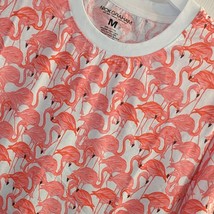 Nick Graham All Over Print Pink Flamingo T-Shirt Size Medium Salmon White Black - £13.98 GBP