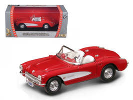Brand New 1/43 Diecast Model Car of a 1957 Red Chevrolet Corvette Convertible - £20.29 GBP