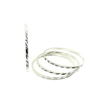 Karizmatic Real 925 Silver Bangles Bracelets (Churi) - 4pc Set - £90.21 GBP+