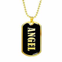 Unique Gifts Store Angel v02-18k Gold Finished Luxury Dog Tag Necklace Personali - £39.29 GBP