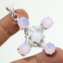 Pink Milky Opal Faceted Handmade Fashion Ethnic Pendant Jewelry 2.30&quot; SA 6371 - £5.17 GBP