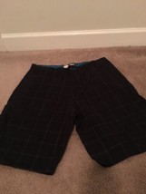 Op Men’s Black Plaid Check Shorts Zip &amp; Button Pockets Size 34 - $36.63