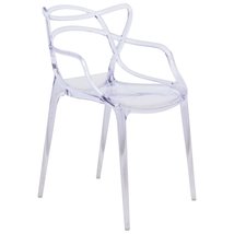 LeisureMod Milan Modern Wire Design Chair, Clear - $116.21