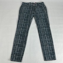 Cabi Jeans Skinny Tye Dye Grid 3047 Womens Size 0 Gray Blue Stretch - $15.19