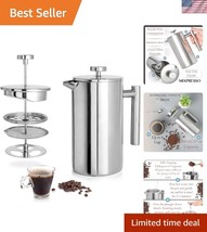 Elegant Stainless Steel French Press 27 Oz - Insulated Coffee &amp; Tea Brewer - $37.50