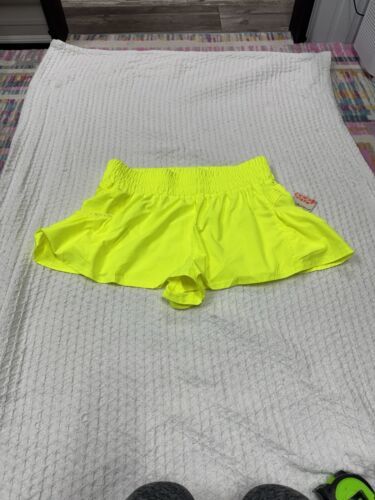 Free People Movement Get Your Flirt On Shortsie Highlighter Neon Yellow ... - $30.00