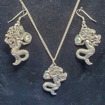 Mermaid Necklace and Earrings US Made - £36.96 GBP