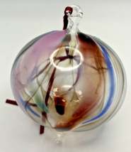 Vintage Art Glass Twisted Blue Purple Green Maroon Ornament U257/12 - £31.89 GBP