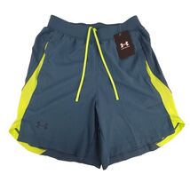 Under Armour Launch Mens 7" Graphic Shorts Fitted Blue / Bright Neon Spo... - $29.69