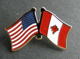 CANADA USA FLAG COMBO CANADIAN LAPEL PIN BADGE 1 INCH - $5.64