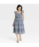 Knox Rose Blue Maxi Dress Ruffles Embroidery Steel Shore Size XXL. NWT - £15.72 GBP
