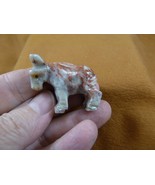 Y-BUR-19 gray red white BURRO donkey mule SOAPSTONE FIGURINE donkeys burros - $163.26 MXN