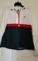 Reebok Womens Hooded Windbreaker Jacket, Red/White Colors, Sz.XL.NWT. - £25.91 GBP