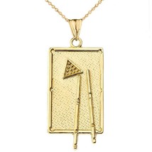 14K Solid Gold Billiards Pool Table Pendant Necklace - Yellow, Rose, or White - £207.75 GBP+