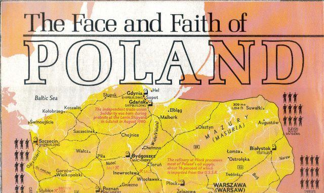 National Geographic April 1982 Map/Poster - The Face &amp; Faith of Poland - $3.30