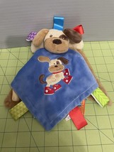 Taggies Mary Meyer Puppy Dog Lovey Baby Security Blanket Satin Embroidered - $14.84