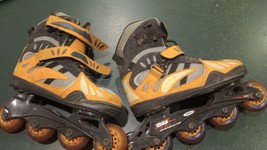 Used Roller XCS Inline Skates Unisex Adjust Size 5 Orange Grey - £11.77 GBP