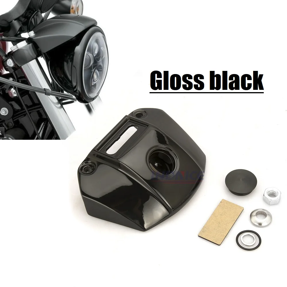 Motorcycle headlight gloss black Mount cket cover headlight cket  harley... - £661.33 GBP