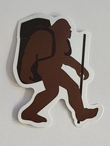 Bigfoot Wearing Backpack and Carrying Stick Sticker Decal Cute Embellish... - $2.22