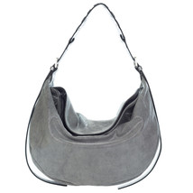 Gianni Chiarini Italian Made Coated Metallic Silver Canvas &amp; Leather Hob... - $346.50